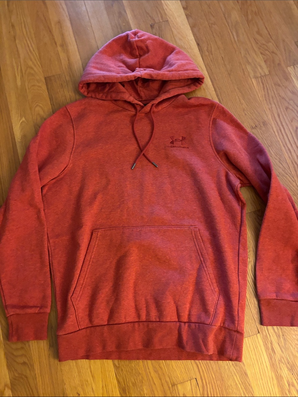 Under Armour Men's Heather Red Hooded Sweatshirt
